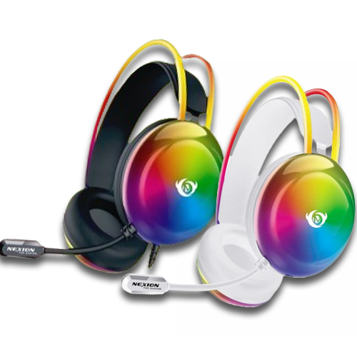 Nexion GH01 Beam Light RGB Gaming Headset (Black/White)