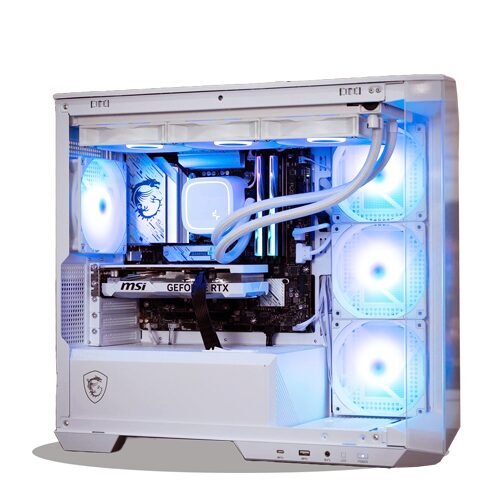 MSI MAG PANO M100R PZ (White) w/ 4x Fans (mATX/BTF)