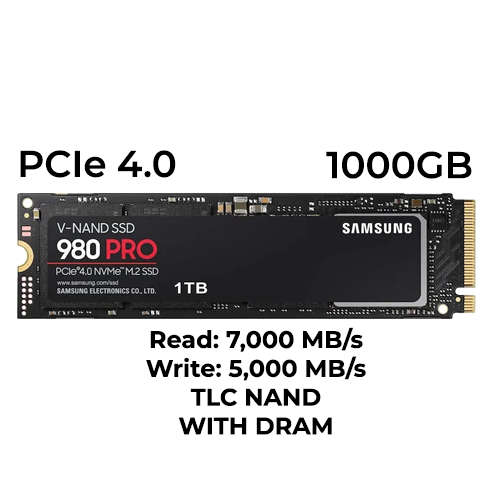 Samsung 980 PRO 1TB Gen4 M.2 NVMe SSD
