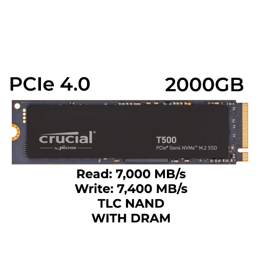 Crucial T500 2TB Gen4 M.2 NVMe SSD