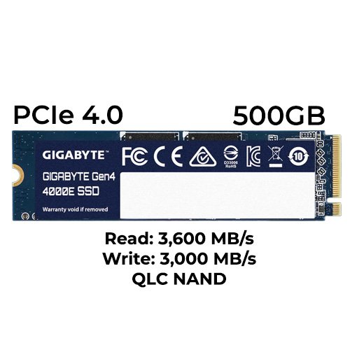 Gigabyte 4000E 500GB Gen4 M.2 NVMe SSD
