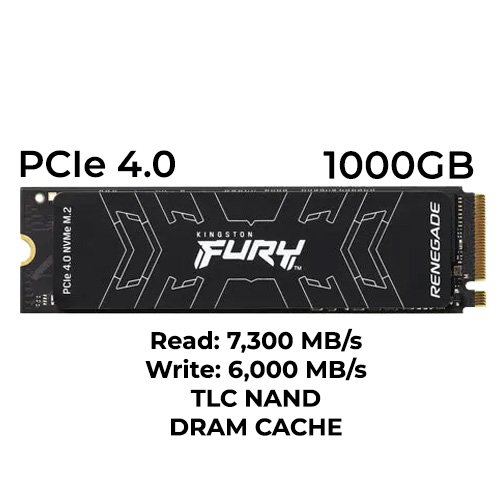Kingston Fury Renegade 1TB Gen4 M.2 NVMe SSD