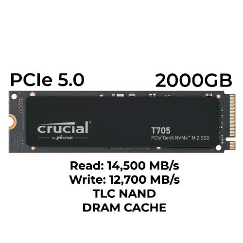 Crucial T705 2TB Gen5 M.2 NVMe SSD