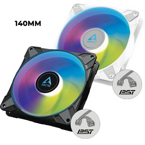 Arctic P14 PWM PST ARGB (Black/White) 140mm Fan