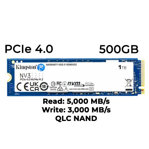 Kingston NV3 500GB Gen4 NVMe SSD