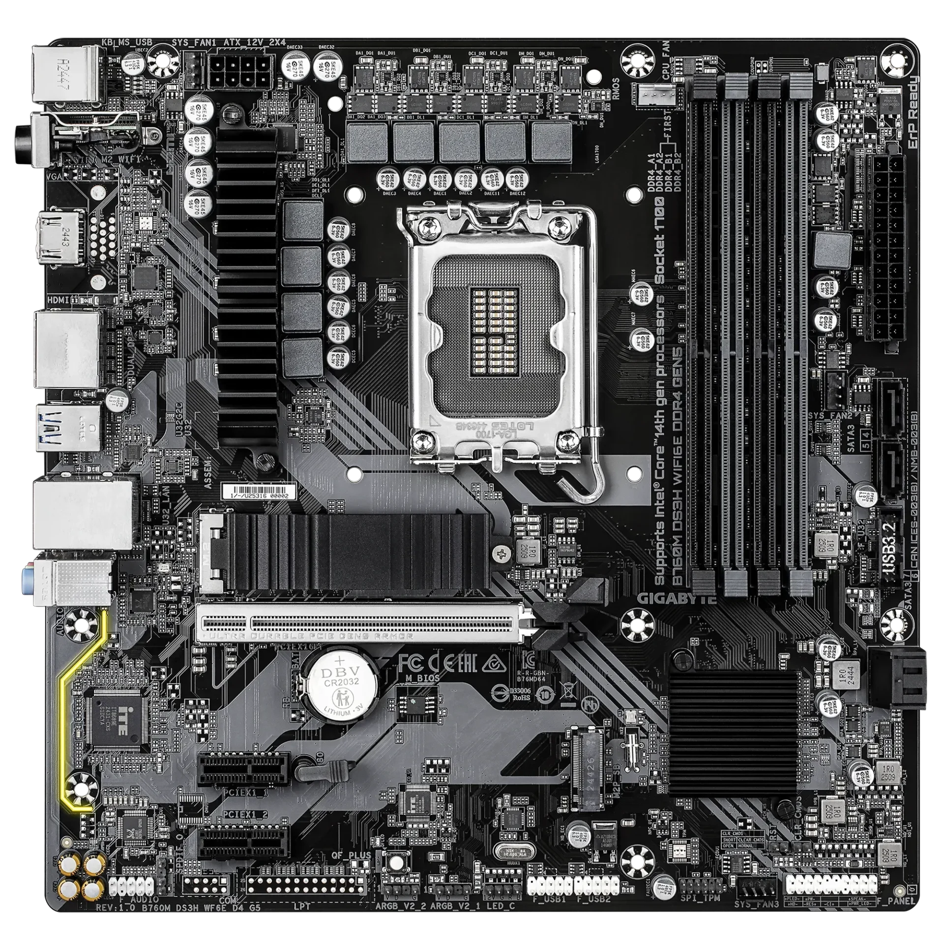 Gigabyte B760M DS3H WIFI6E DDR4 GEN5 (WiFi/BT) - Image 2