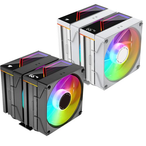 Jungle Leopard KF620 Digital (Black/White) ARGB Dual-Tower, 6 Heat-Pipe Cooler