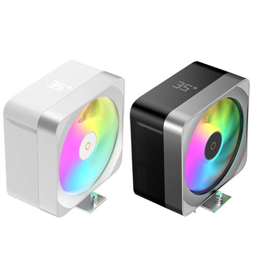 Ocypus Delta A40 EX (Black/White) w/ Digital Display, 4 Heat-Pipe Tower Cooler